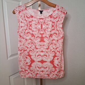 Ann Taylor Pink Patterned XS T Shirt Blouse